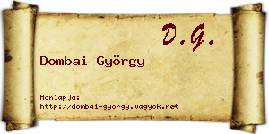 Dombai György névjegykártya